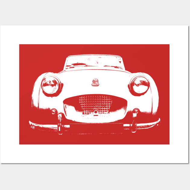 Triumph TR2 1950s British classic car monoblock white Wall Art by soitwouldseem